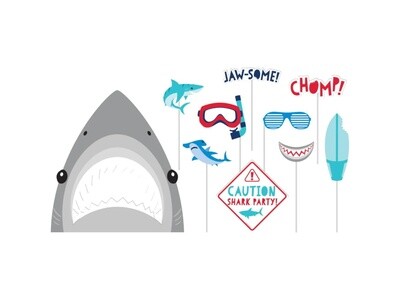 Photo Booth Props - Shark Party - 10PCS