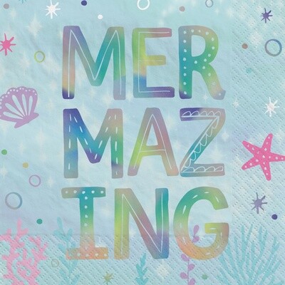 Napkins - BEV - Shimmering Mermaids - 16PK