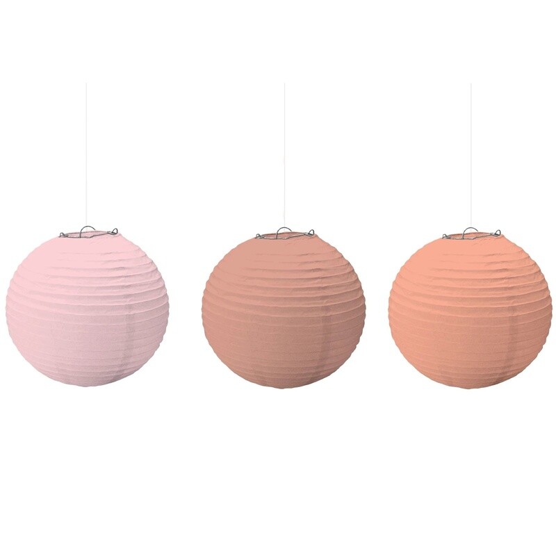 Lanterns - Paper - Rose Gold/Blush - 3 PCS -