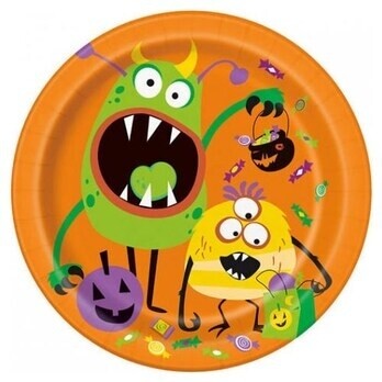 Plates - LN - Halloween  Monsters - 8PK