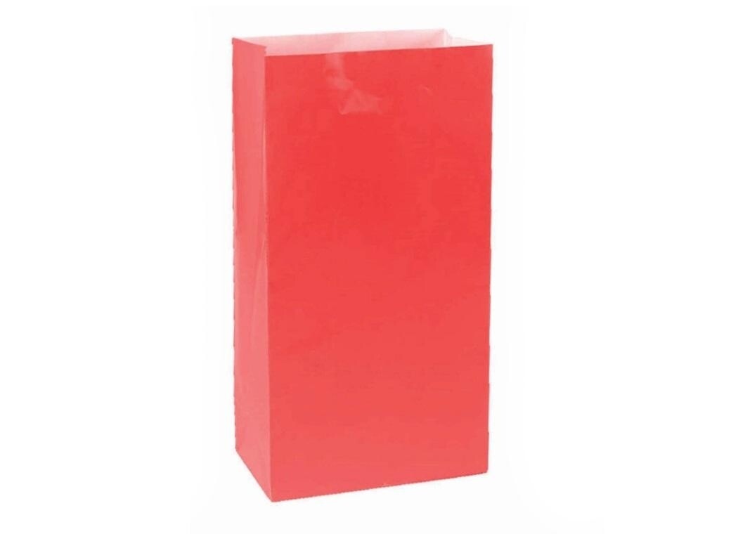 Treat Bags - Paper -  Red - 12 PK