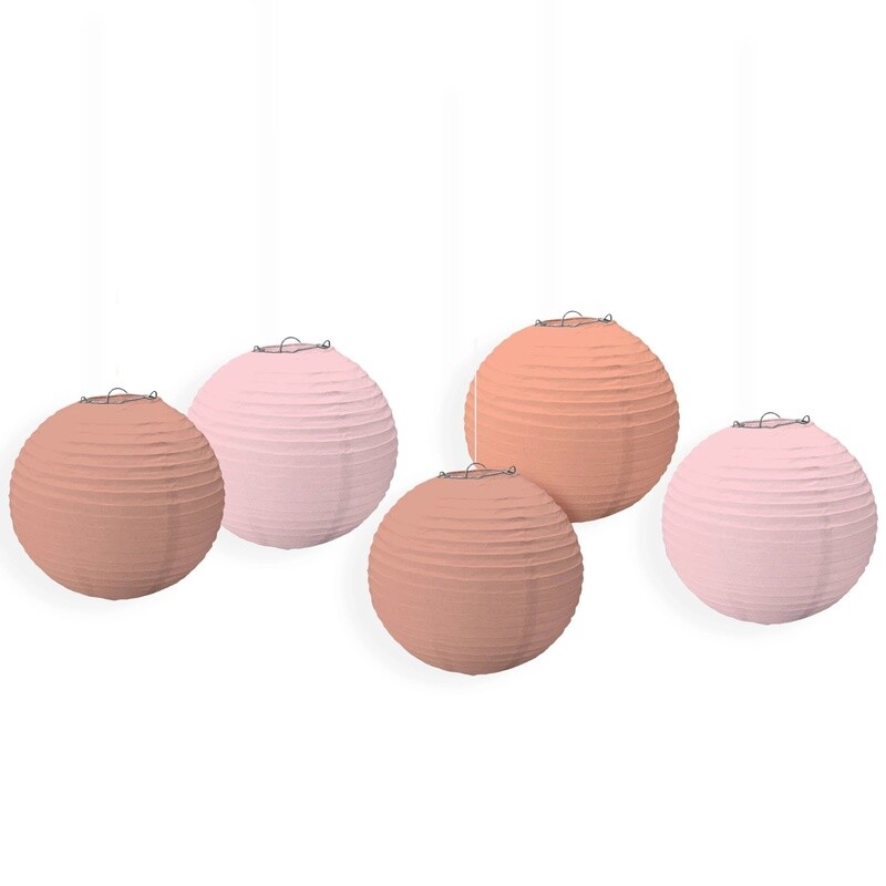 Lanterns - Paper - Rosegold - 5pk