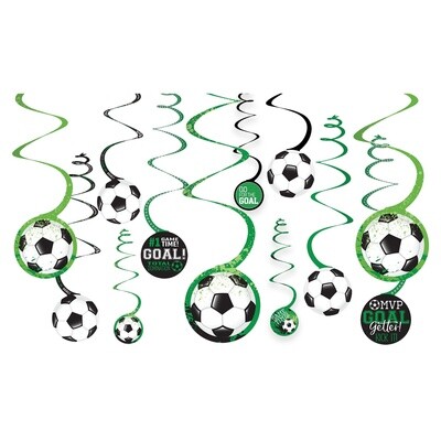 Swirl Decorations - Soccer - 12PCS