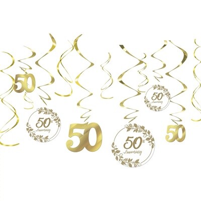Swirl decorations - 50th Anniversary - 12 pcs.