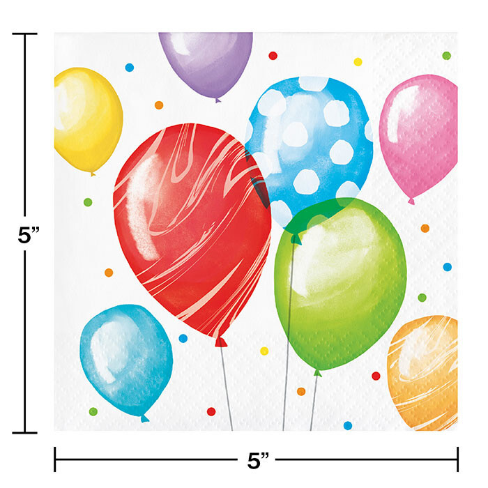 Napkins - Bev - Balloon Bash - 16pkg - 2ply