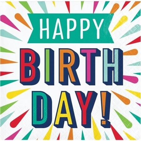 Napkins - Bev - Birthday Burst - 16pkg - 2ply