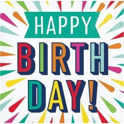 Napkins - Bev - Birthday Burst - 16pkg - 2ply