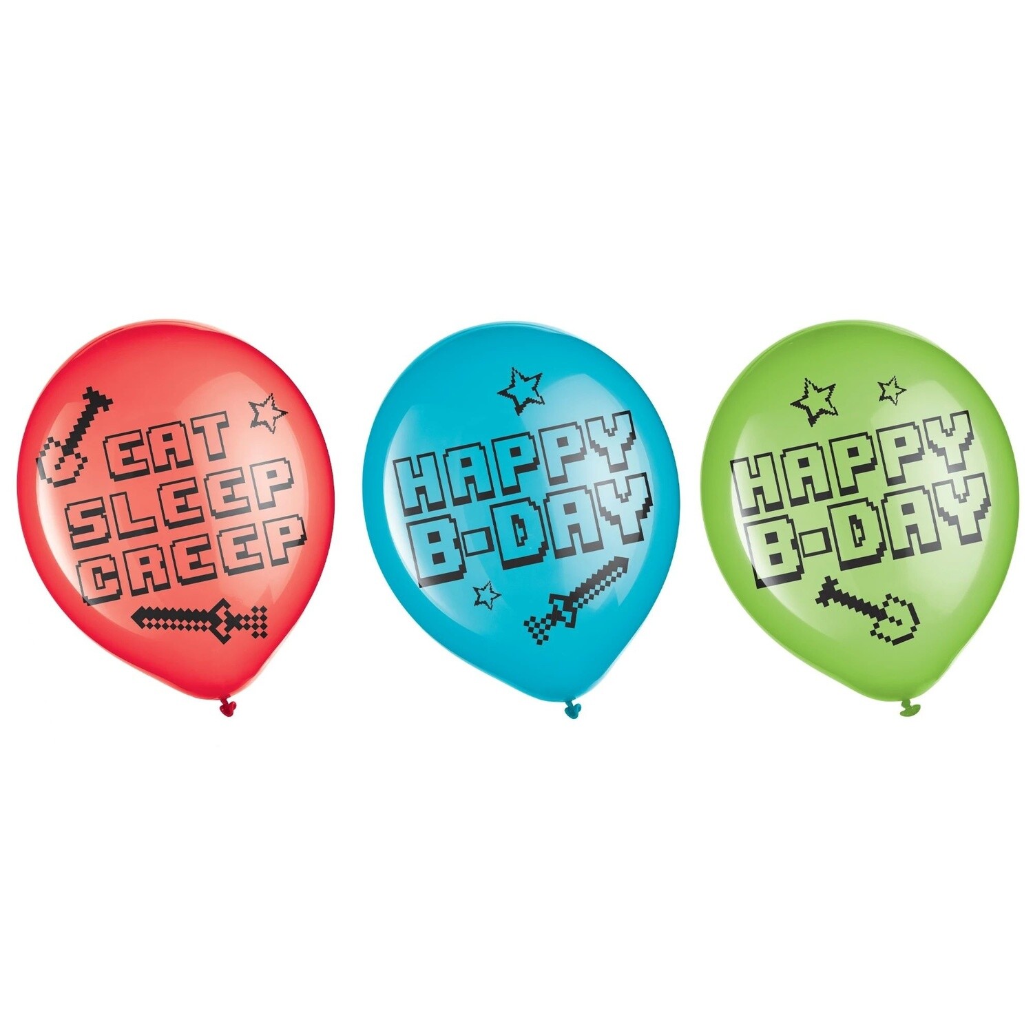 Balloons - Latex - TNT - Pixel Party - 6PCS
