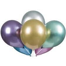 Latex Balloons - Chrome Assorted - 25PK