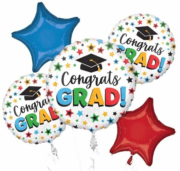 MULTI-COLORED GRAD BOUQUET -5 PK