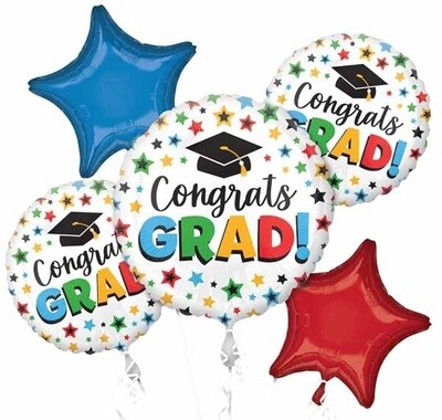 MULTI-COLORED GRAD BOUQUET -5 PK