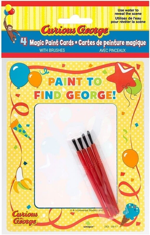 Magic Paint Cards - Curious George - 4pkg