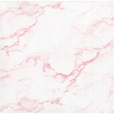 Napkins - LN -Pink Marble - 16pkg - 2ply