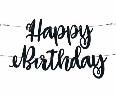 Banner - HBD - Script Black - 7ft