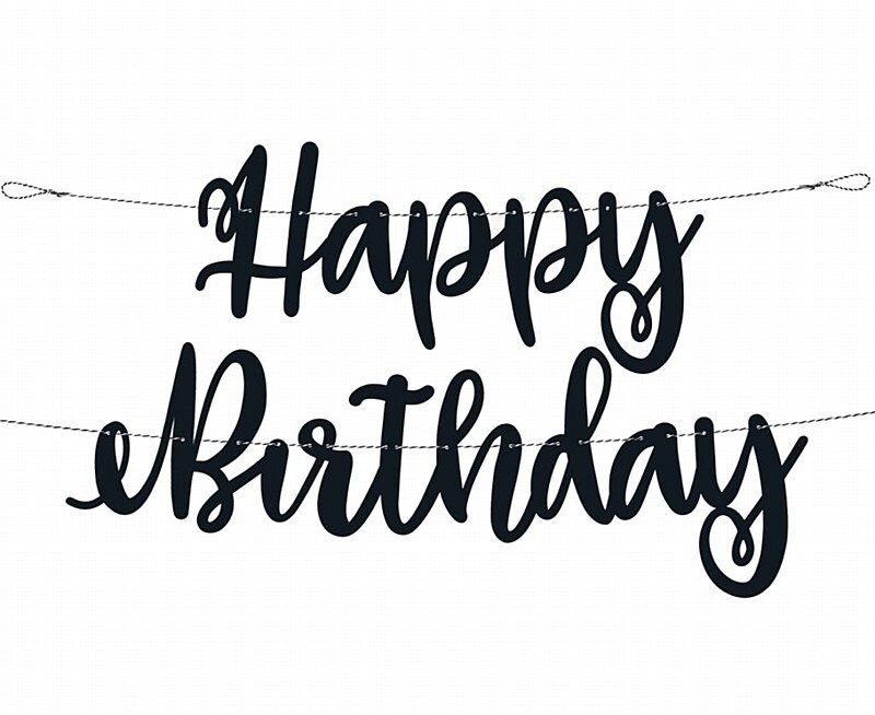 Banner - HBD - Script Black - 7ft