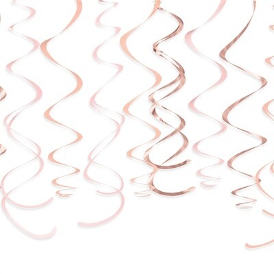 Swirl Decorations - Rose Gold - 12PCS
