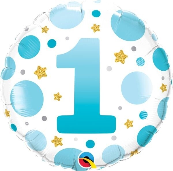 Foil Balloon - # 1 - Blue - 18&quot;