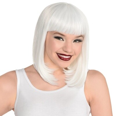 Wig - Long Bob - White - 1pc