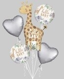 Foil Balloons - Soft Jungle Baby Bouquet - 5 PK