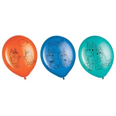 Balloons - Latex - Bluey - 12&quot; - 6 PCS