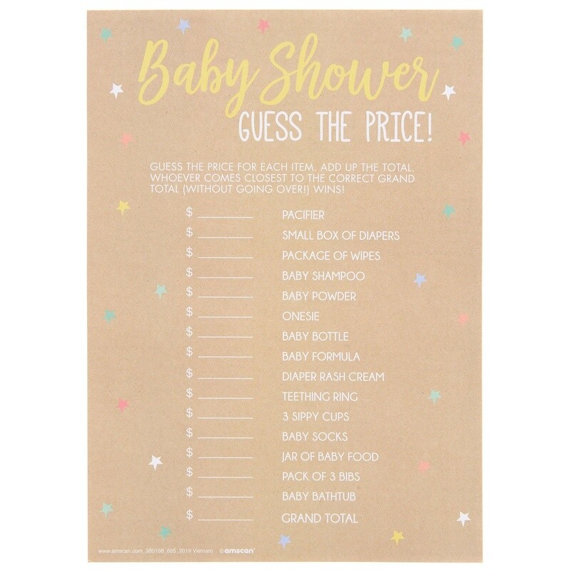 Baby Shower Game - Guess The Price - 24PCS