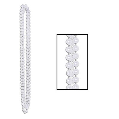 Beads Necklace - White  Pearl - 3 PCS - 4FT