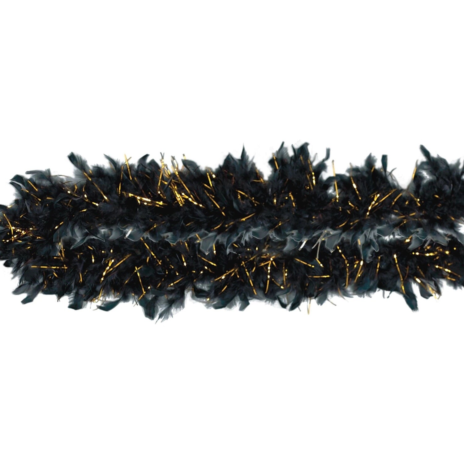 Feather Boa - Black/ Gold