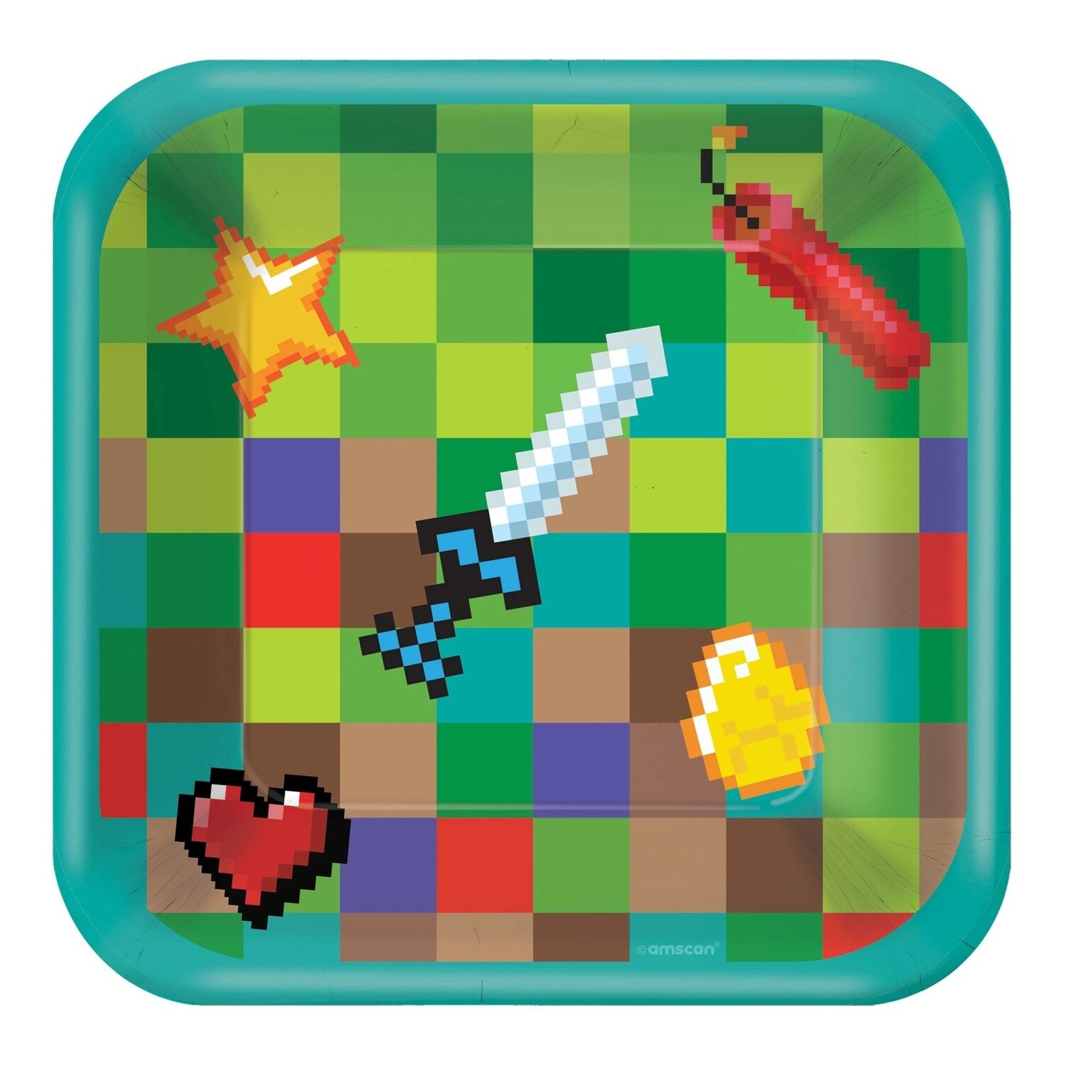 Plates - Bev - TNT - Pixel Party - 8PK
