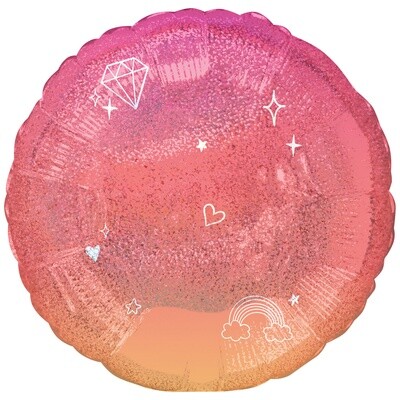 Foil Balloon - Sparkle Ombre Holographic - 18&#39;&#39;