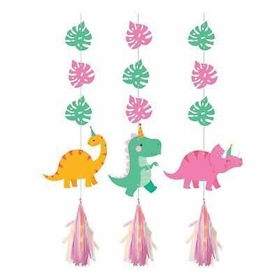 Hanging Decorations - Girl Dino Party - 3 PCS