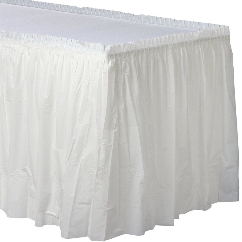 Table Skirt - White - 21FT X 29&quot;