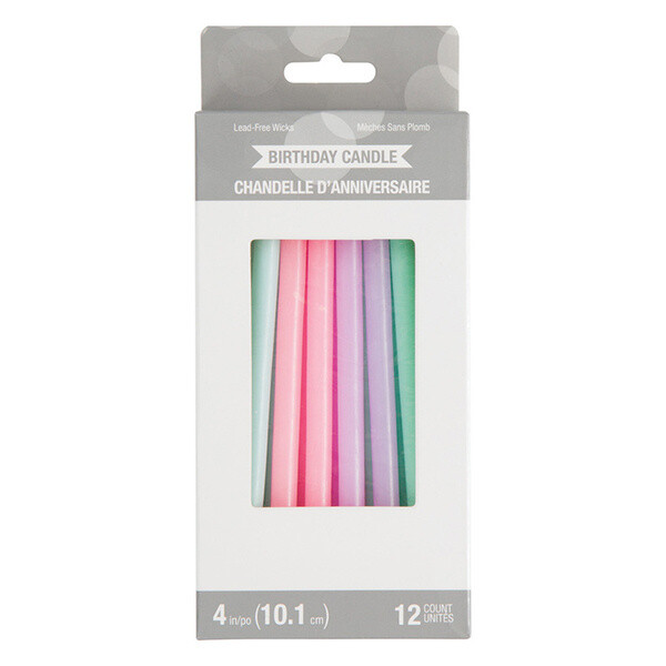 Candles - Pastel Colors - 4&quot; - 12PCS