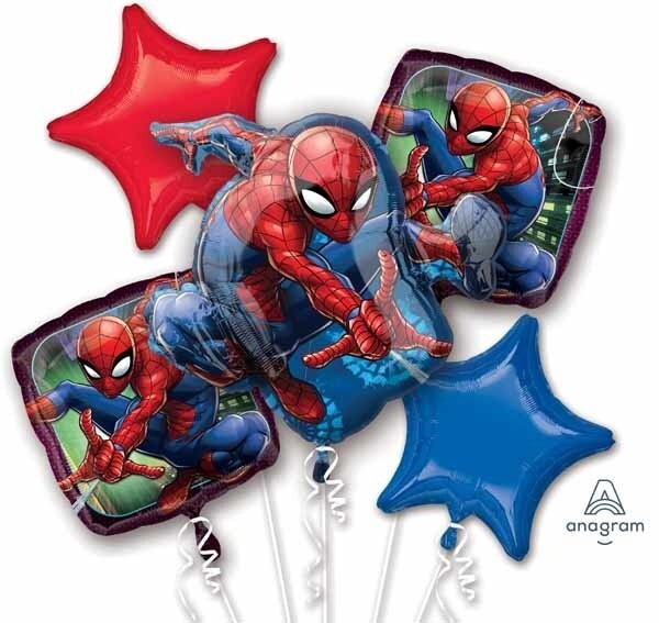 Foil Balloon - Spiderman Bouquet - 5 Pk