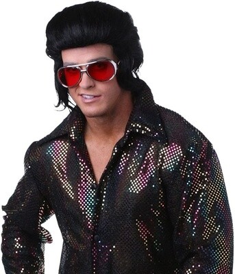 Wig - Pompadour - Black- 1pc