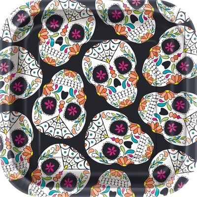 Plates - Bev - Skull - The Day Of The Dead - 10PCS