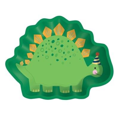 Plates - Shaped - Dino - Mite Party - 7&quot;