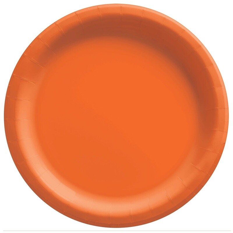 Plates - LN - Orange - 8.5&quot; - Paper - 20PK