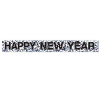 Banner - New Year - Metallic Silver - 5 FT