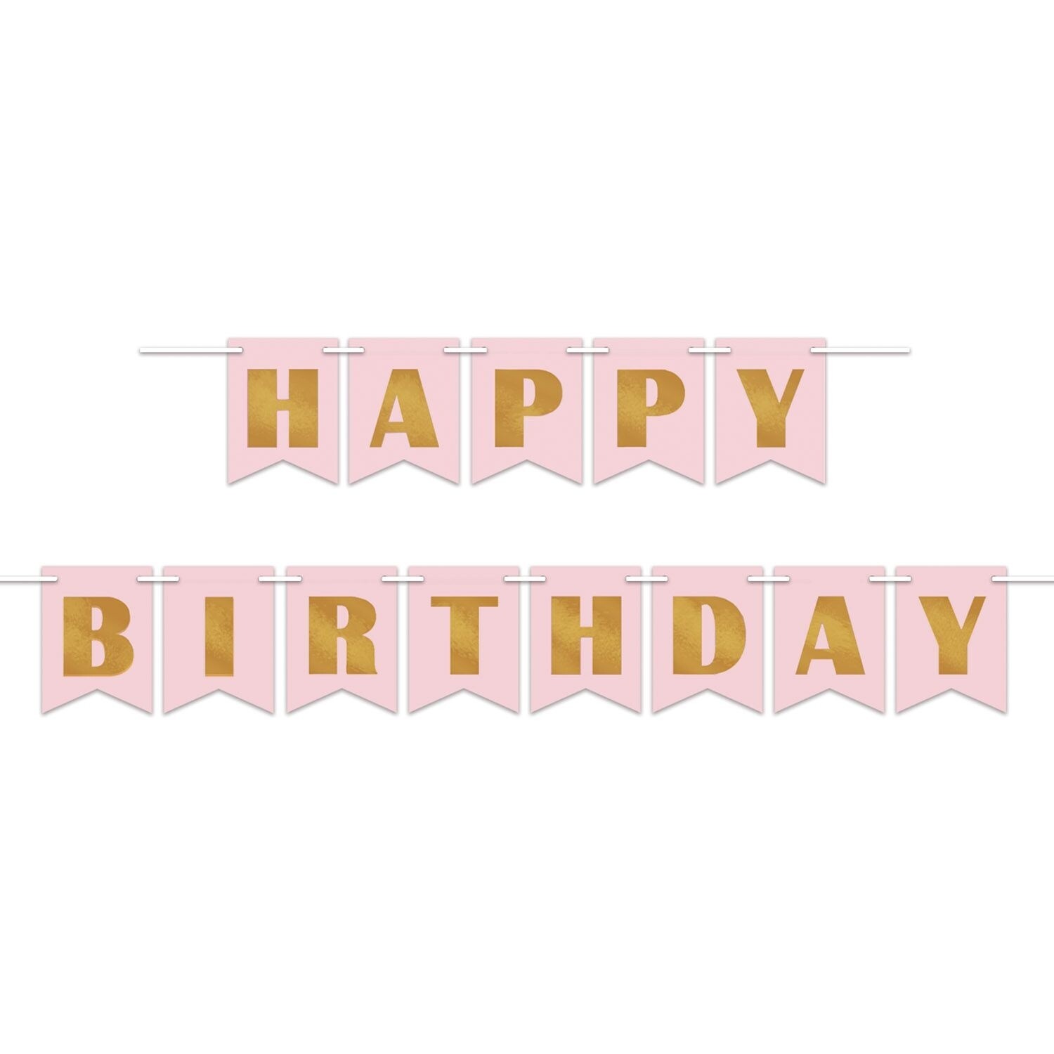 Banner - Happy Birthday Foil Pink &amp; Gold - 12FT