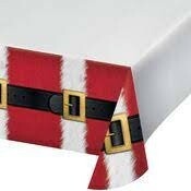 Table Cover - Christmas - Santa&#39;s Suit - Paper - Rectangle - 54&quot;X102&quot;