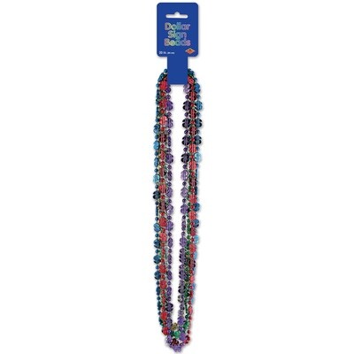 Beads Necklaces - Dollar Sign - 6PCS - Multi Colors - 33&quot;