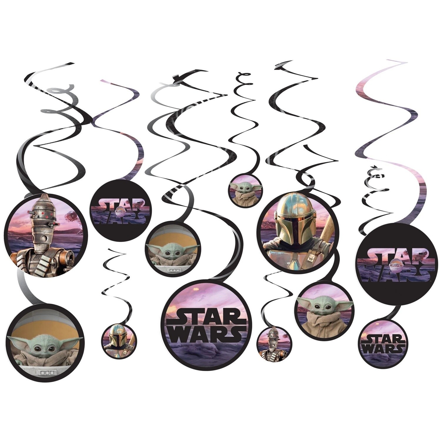 Swirl decorations - Star Wars Mandalorian - 12 pcs.