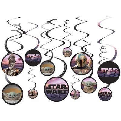 Swirl decorations - Star Wars Mandalorian - 12 pcs.