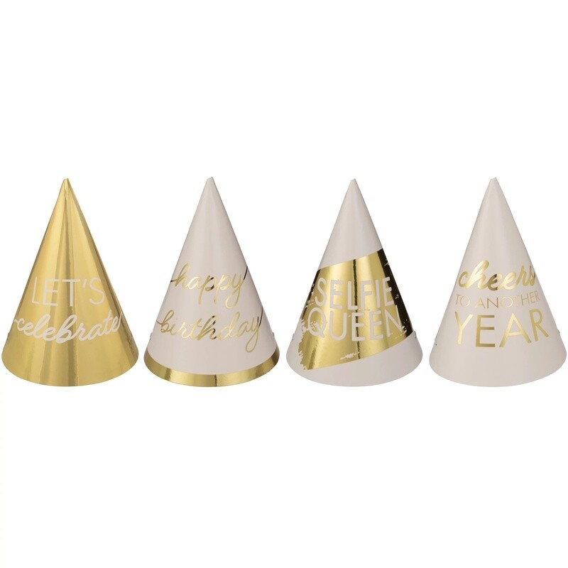 Hats - Mini - Golden Age Birthday - 12 Pcs