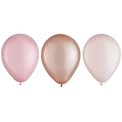 5" Latex Balloon Assortment - Rose Gold