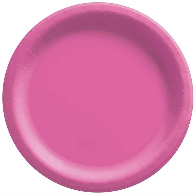 Plates - Paper - Bright Pink - 6.75&quot; - 20PCS