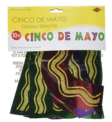 Banner - Glittered - Cinco De Mayo - 10FT