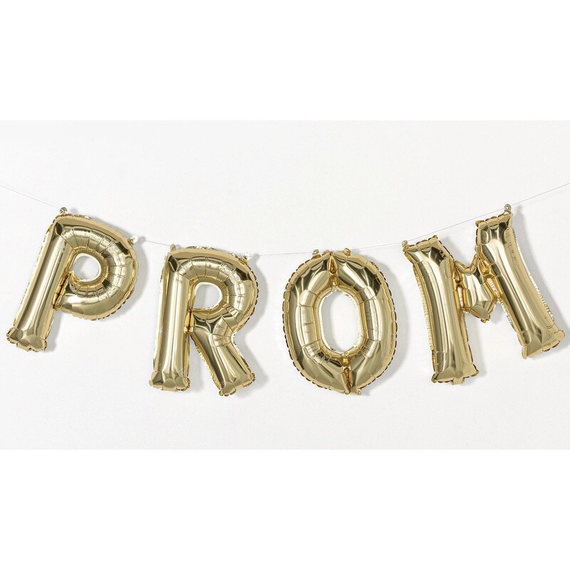 Foil Balloon - &quot;PROM&quot; - 4 Letters - 16&quot; - Gold