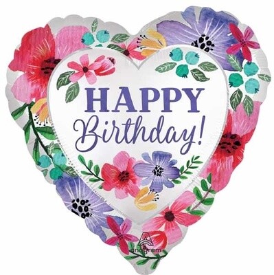 SATIN HBD FLORALS 18&quot; HRT