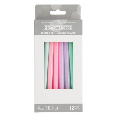 Candles - Pastel Colors - 4&quot; - 12PCS